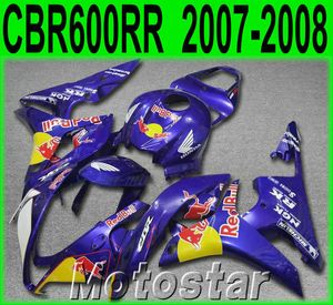 Livraison gratuite kit carrosserie carénage pour HONDA Moulage par injection CBR600RR 2007 2008 carénages CBR 600RR F5 07 08 ensemble moto bleu jaune FG31