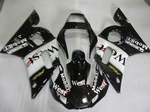 Kit de carénage pour Yamaha YZF R6 98 99 00 01 02 ensemble de carénages de carrosserie noir autocollant ouest YZFR6 1998-2002 OT03