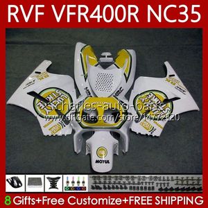 Kit de carenados para HONDA NC35 V4 VFR400 R RVF400R 1994 1995 1996 1997 1998 80No.140 RVF Amarillo Lucky VFR 400 RVF400 R 400RR VFR 400R VFR400RR 94-98 VFR400R 94 95 96 97 98 Cuerpo