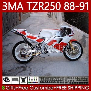 Kit de carénages pour YAMAHA TZR-250 TZR250 TZR 250 R RS RR 88 89 90 91 Carrosserie ABS 115No.50 YPVS 3MA Blanc rouge nouveau TZR250R TZR250RR 1988 1989 1990 1991 TZR250-R 88-91 MOTO Body