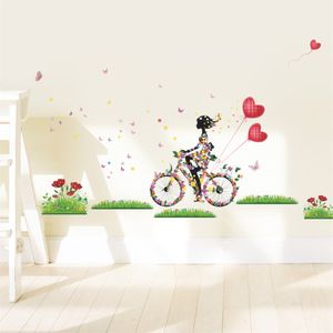 Pegatinas de pared de niña de hadas, arte de pared de mariposas DIY de vinilo para habitaciones de niños