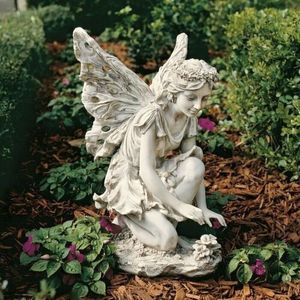Estatua de hadas mariposa escultura al aire libre jardín patio Art Deco Angel Turek decoración 220721