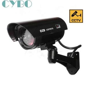 Cámara CCTV de seguridad ficticia falsa para exteriores, señuelo emulacional impermeable, LED IR, Flash inalámbrico, cámara de vigilancia ficticia Led roja