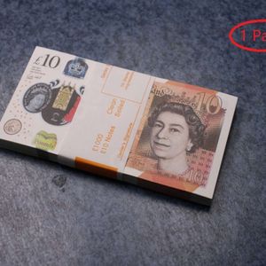 Faux argent drôle jouet réaliste du Royaume-Uni Copie GBP British English Bank 100 10 Notes Perfect for Movies Films Advertising Social ME8472022734T131G