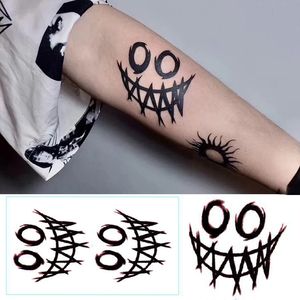 Tatuajes falsos impermeable mano espalda dedo tatuaje pegatina oscuro tatuaje pegatinas sonrisa Rosa bruja cubo hoja de arce tatuajes temporales