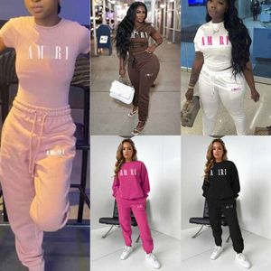 Spring Designer Tracksuits Plus taille Two Piece Woman Set Top and Pantal