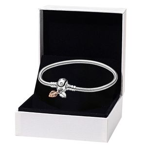 Hojas caídas Broche Pulsera con dijes para Pandora 925 Pulseras de cadena de serpiente de plata esterlina para mujer Regalo de novia Cadena de mano Joyería de diseñador con caja original