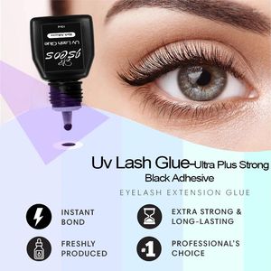 Faux cils 10 ml UV Lash Black Adhesive Glue for Extensions Greffing Filk Lampe LED Makeup