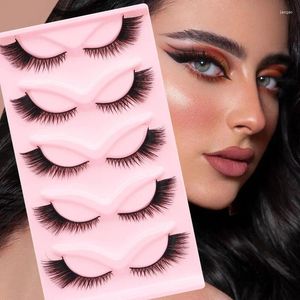 False Eyelashes Cat-Eye 3D Mink Curled Winged Natural Realistic Messy End Eye Elongated Thick Soft Fake