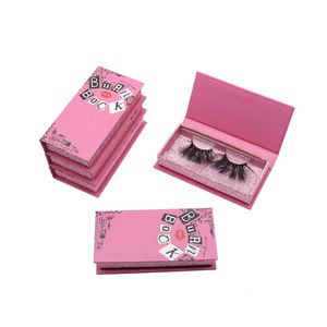Pestañas postizas Paquete de pestañas rosadas lindas Caja de pestañas personalizada Venta al por mayor 5D 25 mm Pestañas de visón Pestañas 3D con embalaje Mean Girls Burn Book 231128