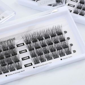 Faux cils bricolage Extensions de cils segmenté Volume moelleux vison C/D 48 grappes individuelles cils grappe maquillage des yeux faux