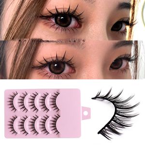 Faux cils Accessoires de maquillage pour les yeux 5 paires ensemble Cos faux cils croisés Extension de cils 3D bouquet Fée japonaise Petit diable Cosplay Paires 230530