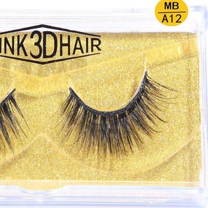 Faux de cils mb gratuits dhl 40 paires 3d vison cils en gros lot de cils naturels épais longs faux maquillage extension entière A01-15