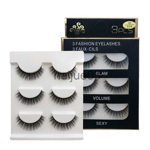 Faux cils MEISHENJIE 3 paires de faux cils naturels maquillage épais cils de vison 3d extension de cils doux faux cils longs cils de vison x0630