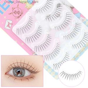 Faux cils en gros de 5 paires en forme de cils naturels en V Faux cils transparents et sèches 3D Comics coréens Produits de maquillage des cils Q240425