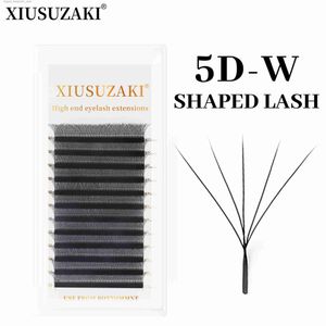 Faux cils Xiusuzaki 5d en forme de W Flower à fleurs préfabriquées Les cils s'étendent naturellement doux et à haute lumière.Cils individuels Q240425