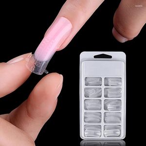 Faux ongles 100pcs / boîte Extension rapide Clear Mold Tips Nail Art UV Gel Double Formes Doigt Extension Appuyez sur Outil