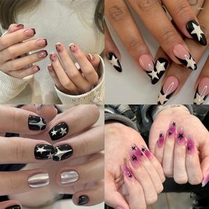 Faux Nails 24pcs / Set Nail Lovely Star Press sur Tips Finis Tire Full Cover Artificial Fake for Beauty