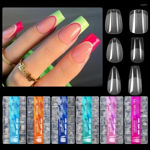 Faux ongles 600pcs clair moyen amande acrylique couverture complète sculpté gel souple ongles conseils outils pour la maison bricolage fournitures de salon