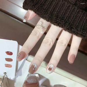 Falsas uñas lindas pegatinas adhesivas para decoración de uñas con diseño 3D ampliamente utilizado para mujeres y niñas