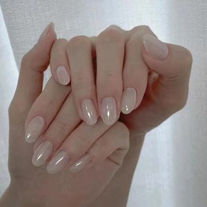 Faux ongles nacrés champagne rond faux matériau ABS doux pour la peau pour la décoration à la main Nail Art