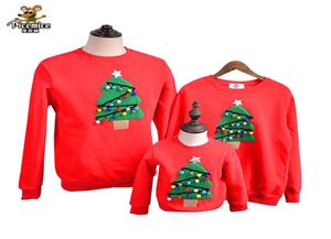 Trajes a juego para la familia 2019 Suéter de Navidad de invierno Árbol de Navidad Ropa para niños Camisa para niños Polar Polar Ropa familiar cálida Y1279618