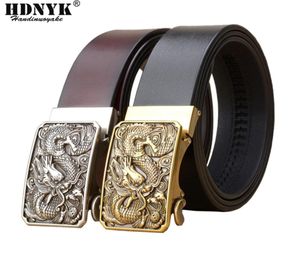Famous Brand China Dragon Buckle Belt Men Cowskin Genuine Luxury Le cuir de luxe Men039 ceintures pour menstrap mâle métallique automatique Buckl81446036134