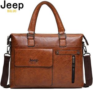 Famoso diseñador BULUO Marcas Hombres Maletín de negocios PU Bolsos de hombro de cuero para 13 pulgadas Bolsa para computadora portátil Bolso de viaje grande 6013 220124