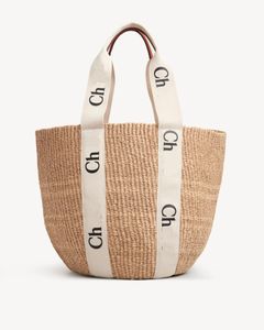 Bolso de playa de diseñador, bolso de mano de rafia de lujo, bolsos de compras clásicos de ganchillo, bolso de mujer, bolsos de cubo de gran capacidad para mujer