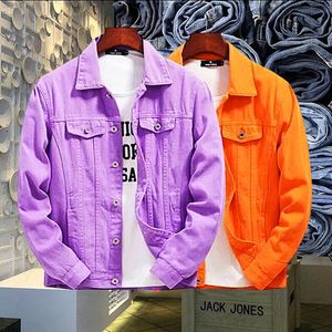 Célèbres hommes denim vestes homme haut pour femme manteaux décontractés de haute qualité violet et orange mode styliste jeans veste cowboy vêtements d'extérieur taille m-4xl