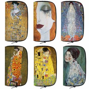 Famosa pintura al óleo de Gustav Klimt Wallet Der Kuss Kiss Tear Monederos Monederos ID Tarjeta de crédito PHE Titular Mey Bolsas de monedas Regalo P51L #