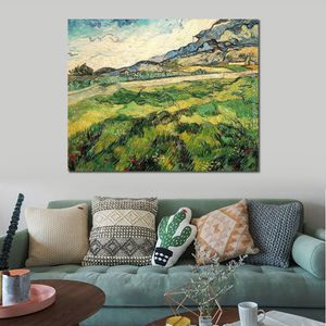 Peintures célèbres de Vincent Van Gogh champ de blé vert paysage impressionniste peint à la main oeuvre à l'huile décor à la maison