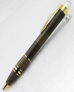 Famoso Pen Star Metal Gold Stripe Lattice Bolden Pens School and Office Supplie para Writing9071157