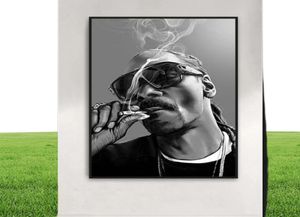 Famous Smoking Hiphop Rap Singer Affiches et imprimés Portrait Art Canvas Paintes Wall Art Pictures For Living Room Home Decor Cu5837249