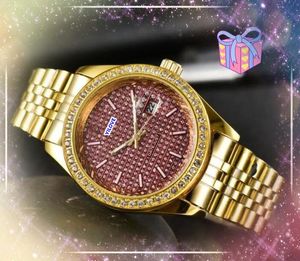 Famosos Tres Estiches relojes para hombres Día Día Día de cuarzo Cronógrafo Reloj Diamantes Diamantes Ring
