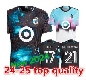 2023 2024 MLS FC Minnesota United Soccer Jerseys Kids Kit Man Major League 23/24 Maillot de football Accueil Nuit étoilée Noir Away Northern Lights Blanc REYNOSO HLONGWANE6