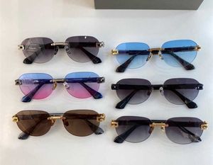 FANCY Moda diseñador de lujo para hombre mujer gafas de sol clásico retro metal forma redonda sin montura gafas de sol verano estilo de ocio al aire libre Anti-Ultraviolet