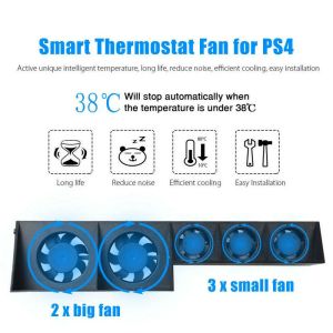 Control de los fanáticos para la consola de juegos de Sony PS4 Play Station PlayStation PS 4 Pro Cooler Ventilador DC 5V USB USB Gadget Controlador Dispositivo remoto