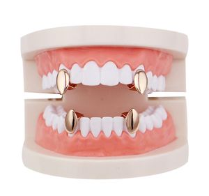 Fantasticdreamer Colmillos individuales Dientes Grillz 4 colores Suave Plata Oro Rosa Color oro Grillz Dientes Dientes baratos Conjunto Hip Hop Hombres Jew9295125