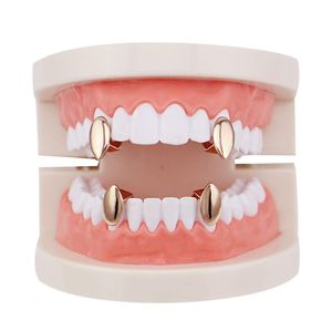 Fantásticos colmillos individuales dientes grillz 4 color plateado plateado oro rosa oro color grillz dientes de dientes baratos hip hop Men judío1140809