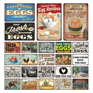 Farm Fresh Eggs For Sale Chicken Horse Tin Sign Vintage Metal Plate Poster Pin Up Signs Wall Decor For Farmhouse Kitchen Plaques Custom Tin Signs Taille 30X20 w01