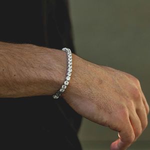 Fashioh hip hop 5mm cz pulsera de tenis cuentas de circón hombres brazalete cadenas pulseras de hilo para mujeres pulseiras bijoux pulseras de cristal de plata