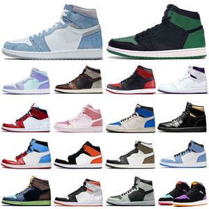 Mode 1s hommes chaussures de basket-ball 1 Université Bleu Obsidienne Ombre Lumière Fumée Gris femmes hommes formateurs baskets de sport Respirant En Gros J jorda jordan