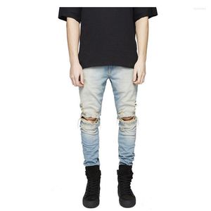 Moda 2022 primavera otoño Casual Slim Denim algodón trabajo motocicleta Biker lavado Hip Hop Skiny Jeans hombres pantalones desgastados