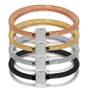 Moda-4 colores para mujer titanio acero inoxidable giro oro brazalete pulsera arcilla hebilla magnética joyería regalos para mujeres al por mayor
