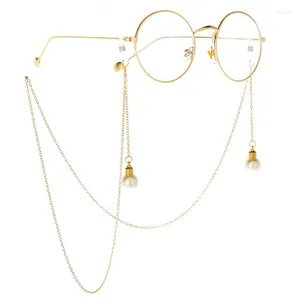 Accessoires de mode Chaîne de lunettes de lecture pour femmes Lunettes de soleil en métal Lunettes de perles Lacets Cordons de fixation en or Argent massif 65 10 cm