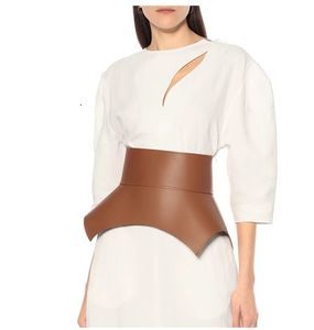 Moda diseño de arco estilo cintura sello cintura corsé tipo cuero de vaca cintura ancha sello cuero abrigo piel de oveja cinturón ancho 220509