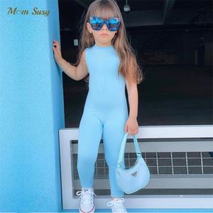 Mode bébé fille garçon sans manches combinaison enfant en bas âge enfant corps costume mince barboteuse pantalon été salopette Onesies vêtements 2-7Y 220507