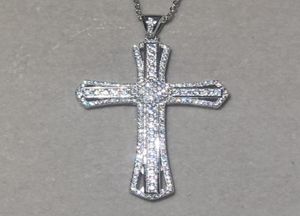 Fashion Big 925 Sterling Silver Exquisito Biblia JESUS CLECTLACE PARA MUJER CRUCIFIX Pave Pave Diamond Jewelry2272395