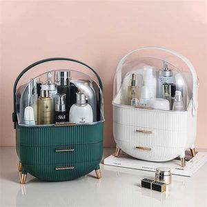 Mode grande capacité boîte de rangement cosmétique étanche anti-poussière salle de bain bureau beauté maquillage organisateur soins de la peau tiroir 211102